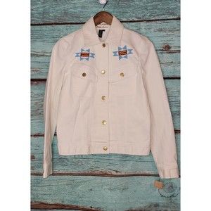 Lauren Jeans Co Jacket Ralph Lauren Women's Aztec Small Denim St. Tropez White